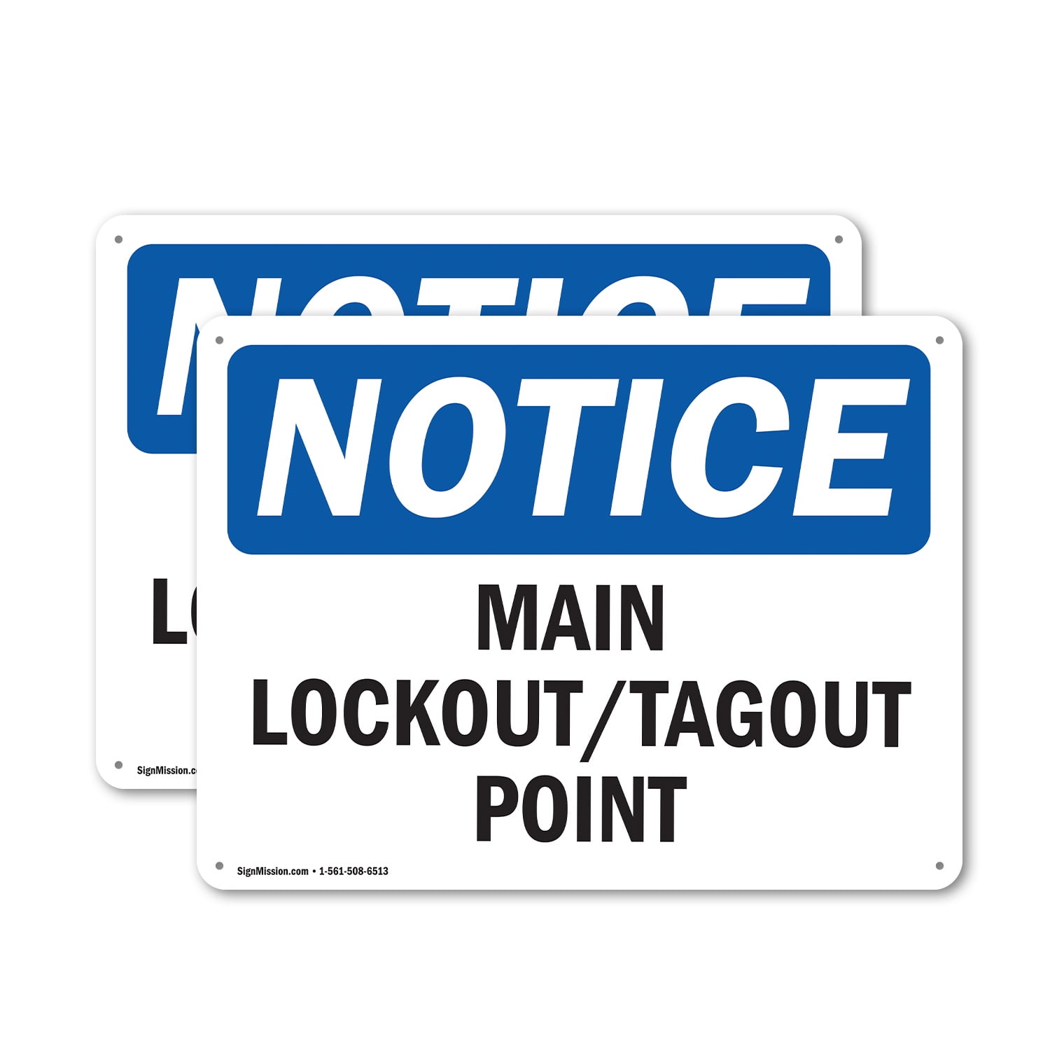 (2 Pack) Main Lockout Tagout Point OSHA Notice Sign 18 Inch X 12 Inch ...