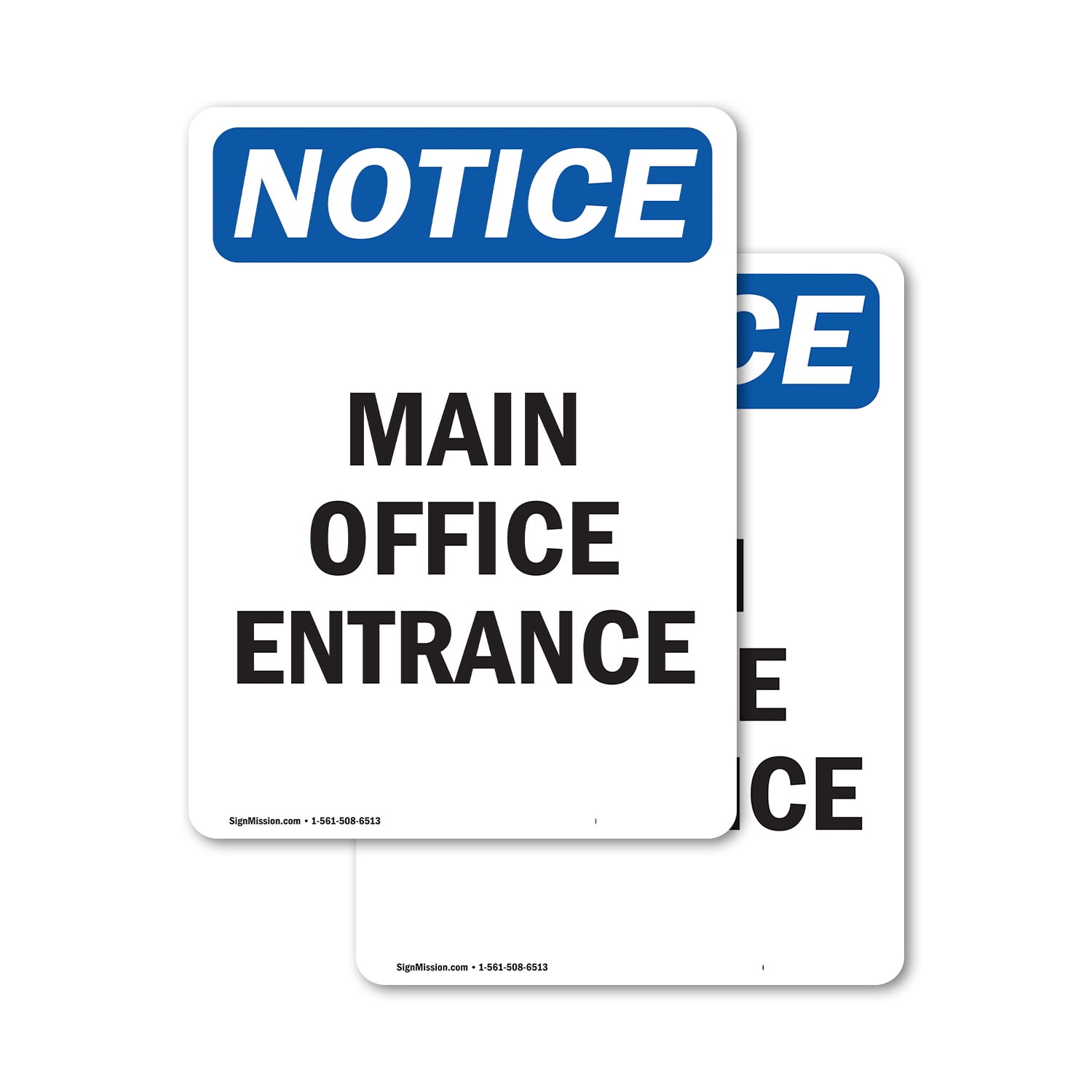 (2 Pack) Main Office Entrance Osha Notice Sign 5 Inch X 3.5 Inch Vinyl 