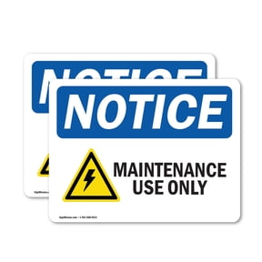 (2 Pack) Maintenance Use Only Sign