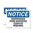 thumbnail image 1 of (2 Pack) Maintenance Work Sanitation Clean-Up Required OSHA Notice Sign 14 Inch X 10 Inch Indoor / Outdoor Rust-Free Aluminum Metal Signs for Workplace, Workshop, and Construction Site, 1 of 8