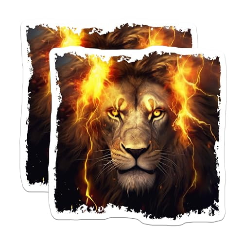 (2 Pack) Majestic Lion Magnets - Animal Magnets for Fridge - Unique Wild Life - 5" On Longest Side - for Cars, Fridges, Toolboxes - Made in USA - MAG4266