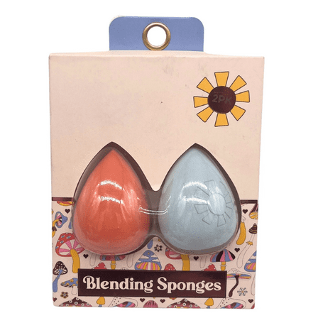 2 Pack Makeup Blender Sponges, Ultra Soft Beauty for Liquid, Cream, Powder, Precision Tip, Rounded Base, Flawless Blending, Contouring, Setting, Streak Free Finish, Reusable Tools, Blue, Red