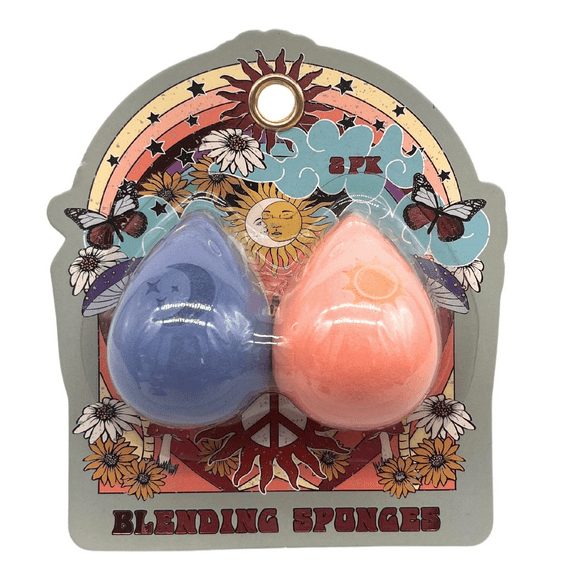 2 Pack Makeup Blender Sponges, Ultra Soft Beauty Sponges for Flawless, Airbrushed Finish, Smooth Application of Liquid, Cream, Powder, Precision Around Eyes, Nose, Rounded Base, Blue, Pink