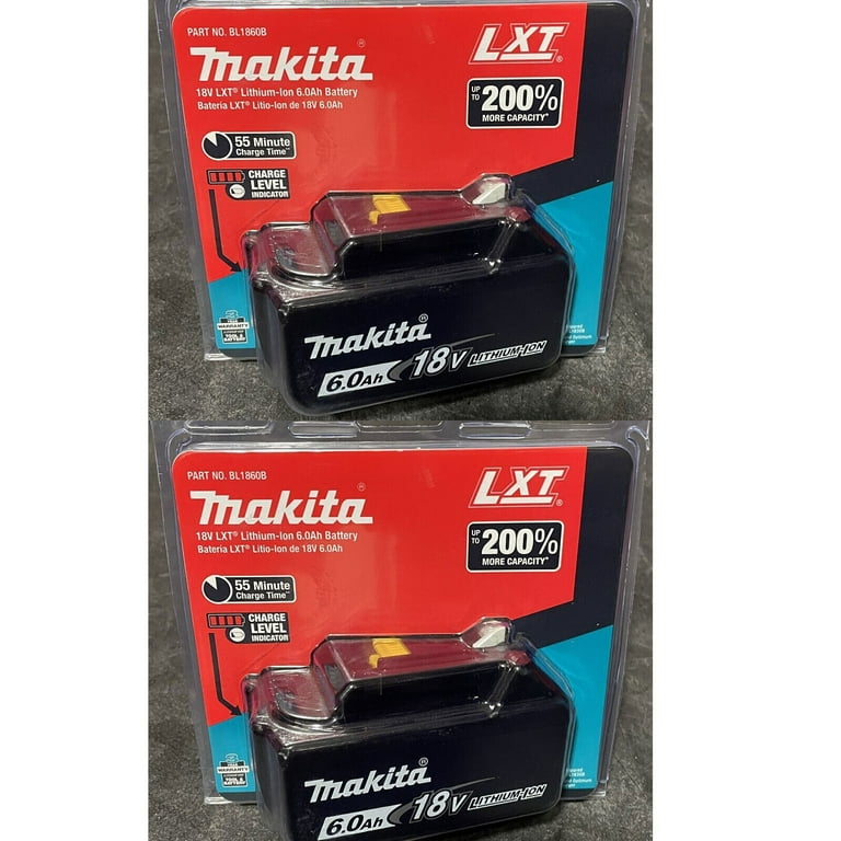2 Pack Makita 18 Volt Li-ION 6.0Ah LXT Battery BL1860B Tool Power Battery  NEW