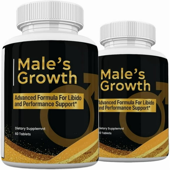 (2 Pack) Male's Growth Dietary Supplements for Men, Male's Growth Naturally Enhance Performance, Endurance, and Energy Levels, Natural Formula to Sustain Energy & Performance Levels - 120 Count
