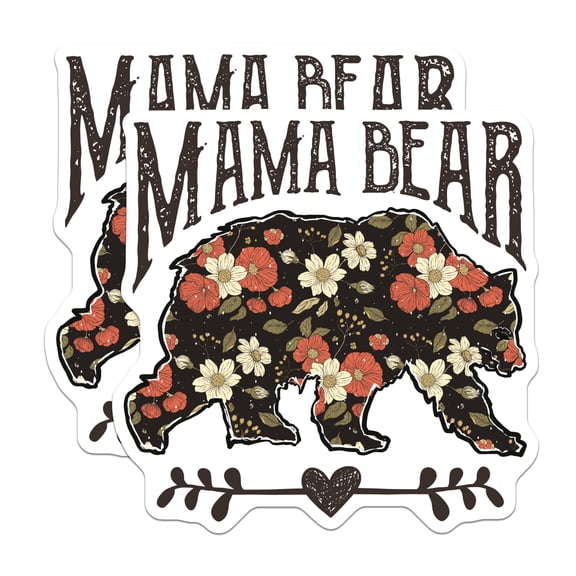 (2 Pack) Mama Bear Magnets - Floral Bear - Mother Bears Decor - Huggable Bears Magnets - 5" On Longest Side - for Cars, Fridges, Toolboxes - Made in USA - MAG5762