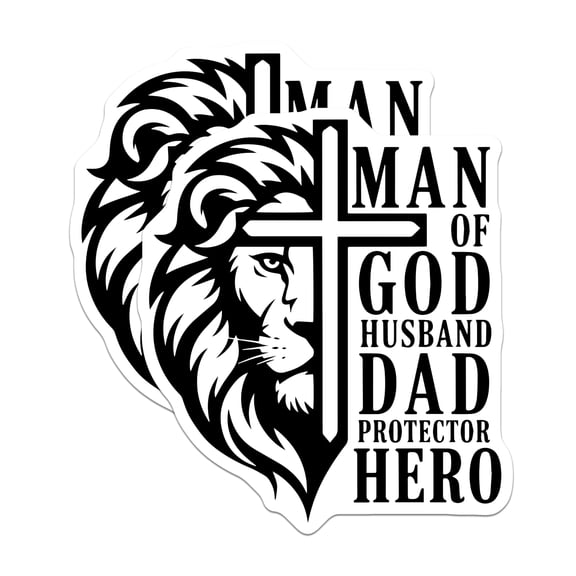 (2 Pack) Man of God Magnets - Christian Dad Husband - Protector Hero Faith Decor - 5 Inches On Longest Side - Thick Durable Magnet - Made in USA - MAG29448