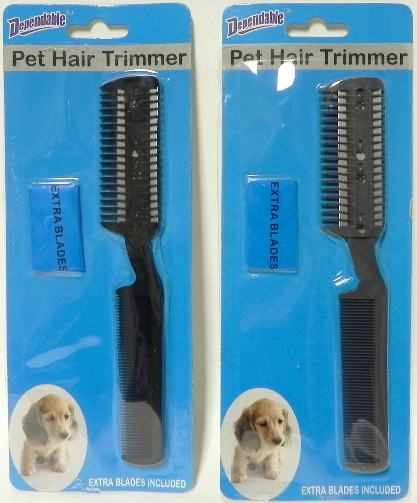 2 Pack Manual Pet Hair Trimmer with Extra Blades and Comb Grooming Dog ...