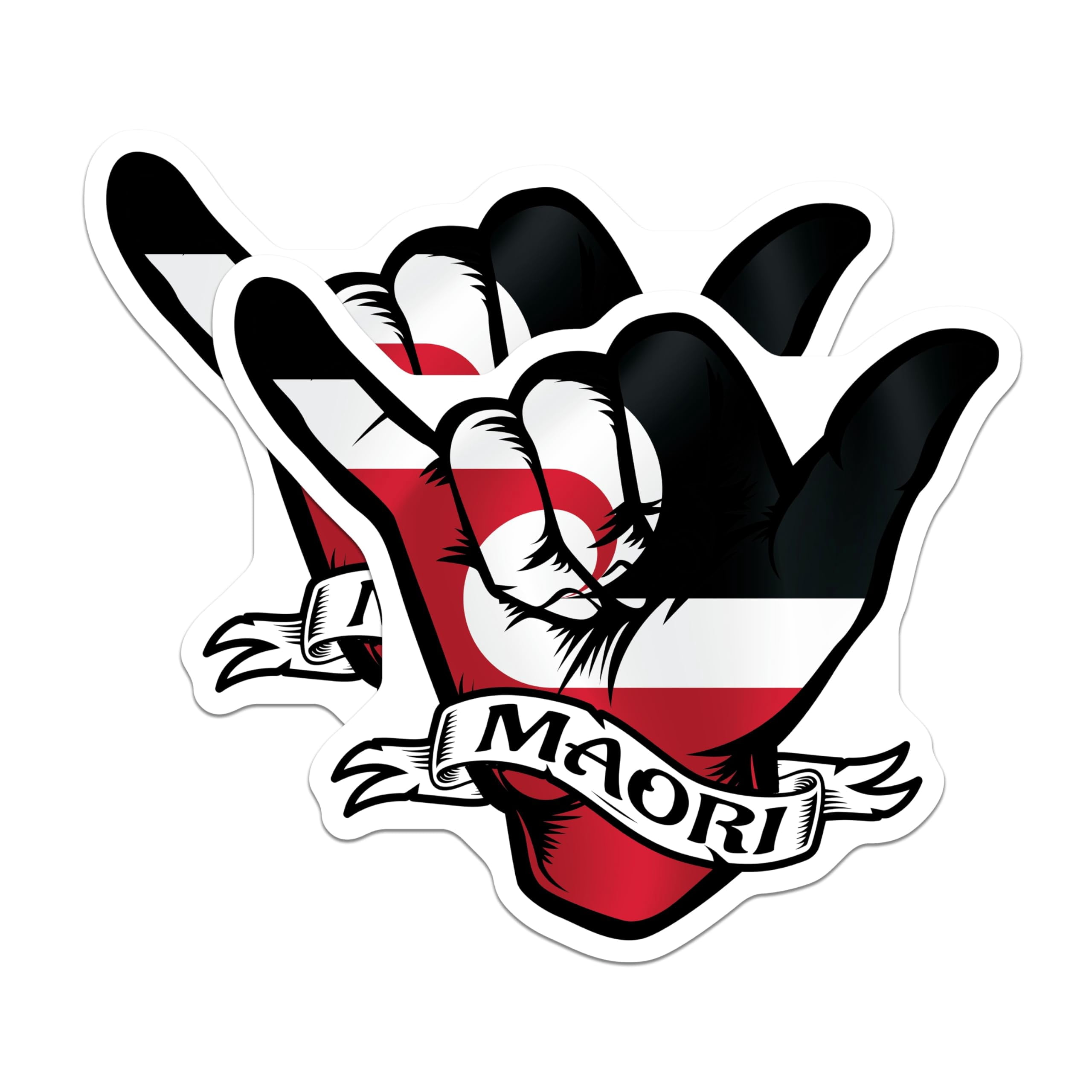 Mauri Sign (2 Pack) Maori Shaka Hand Stickers - Hang Loose Sign - New Zealand ...