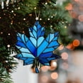 thumbnail image 1 of 2 Pack Maple Leaf Suncatcher for Window, Acrylic Maple Leaves Hanging Ornament, 2025 New Maple Leaves Sun Catcher Fall Leaf Decorations for Thanksgiving Autumn Party Supplies, Blue, 1 of 6