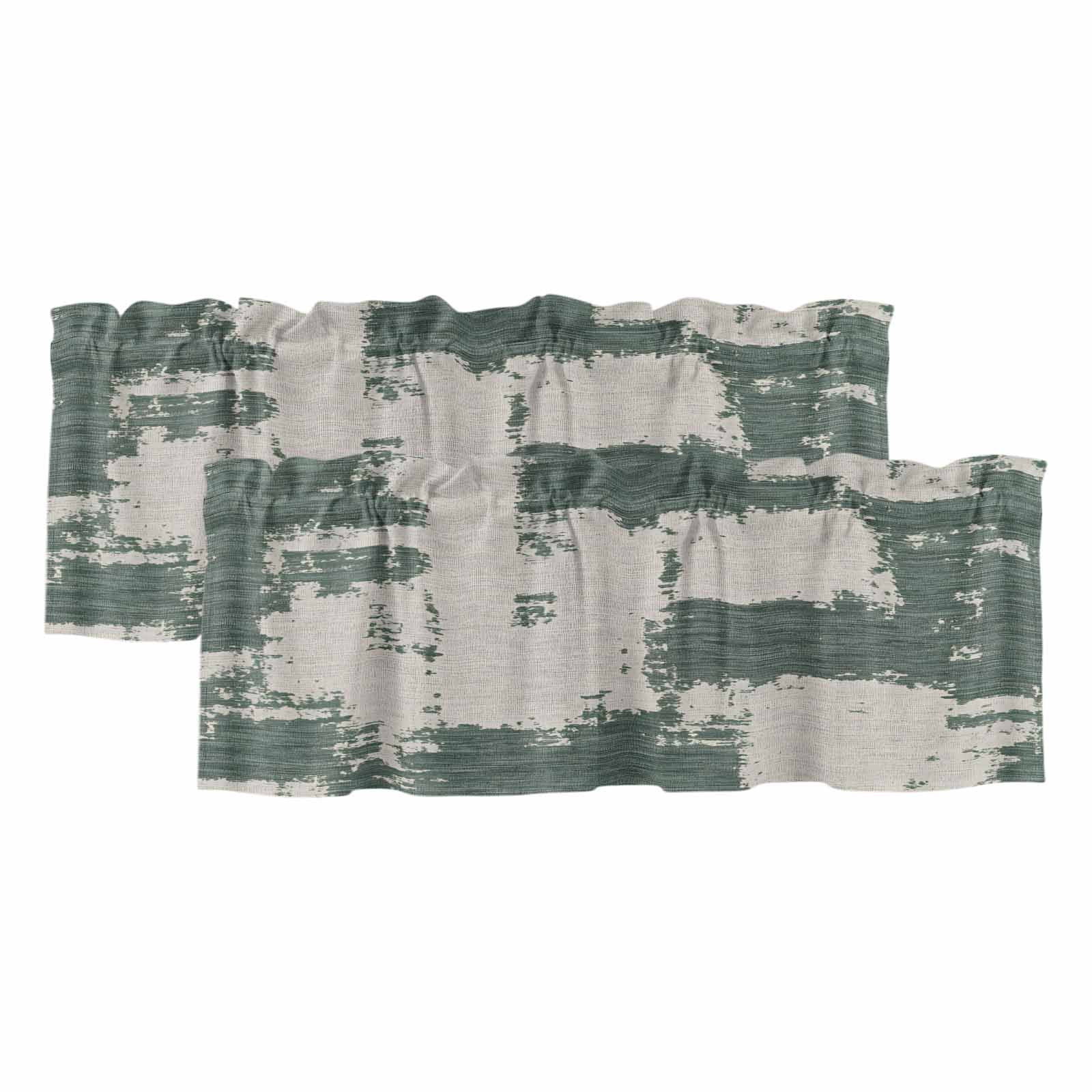 2 Pack Marble Texture Valance for Window Green Gary Watercolor Modern ...