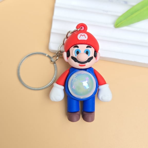 2 Pack Mario Cartoon Keychains For Girls Boys, Cute Pendant Keychains Accessories, Key ring Purse Backpack, Key Accessories Wristlet