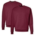 thumbnail image 1 of 2 Pack Maroon Hanes EcoSmart Crewneck Sweatshirt Fleece Lined, 1 of 1
