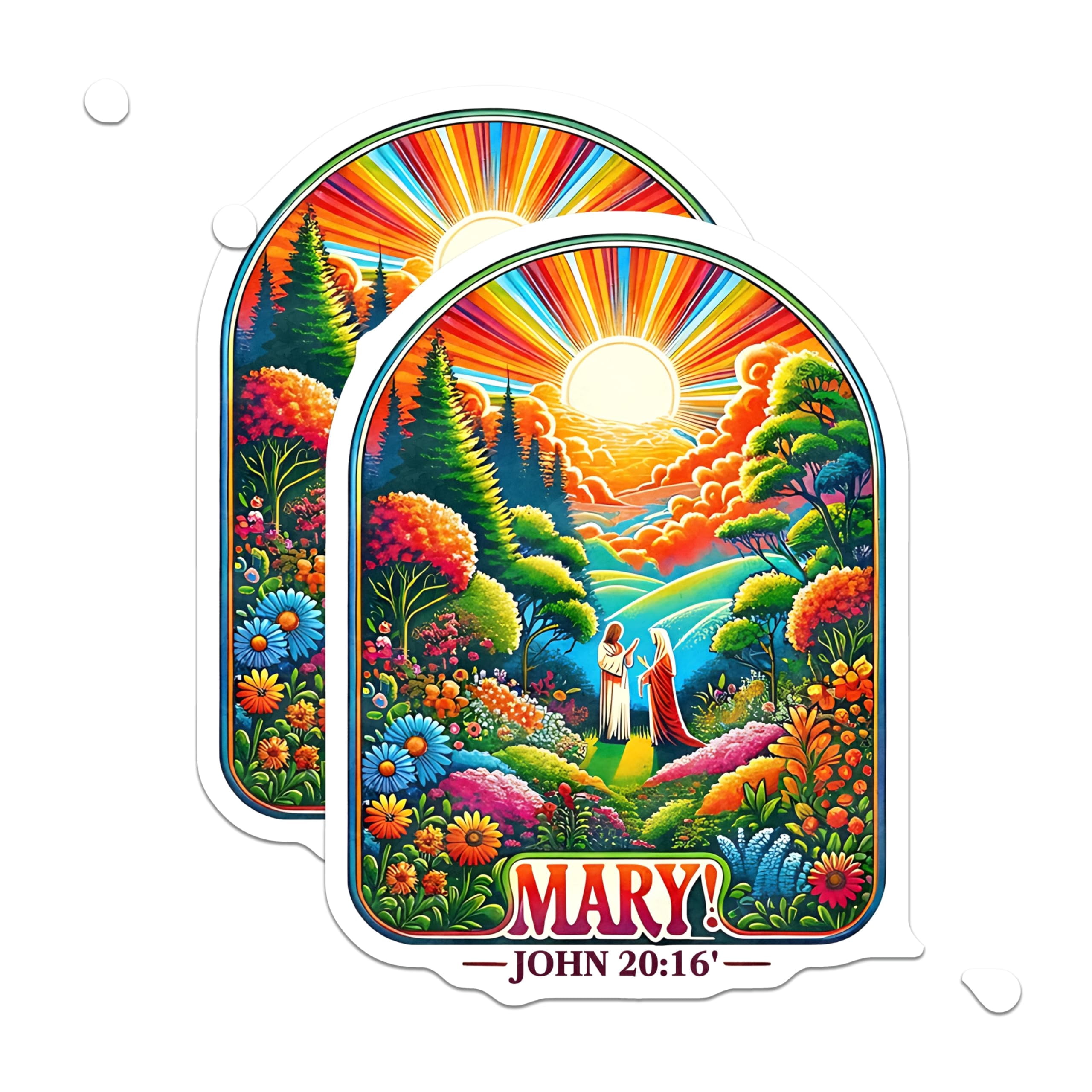 (2 Pack) Mary John 20:16 Stickers - Jesus Mary Magdalene Resurrection ...
