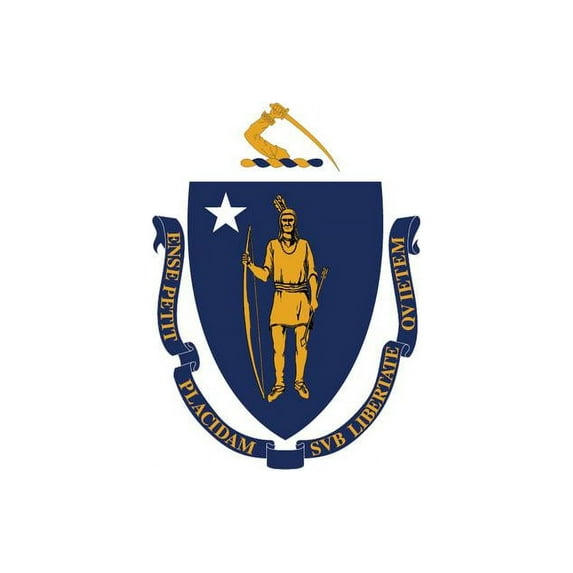 2-Pack Massachusetts State Flag Decal Sticker | 5-Inches By 3-Inches | Laminated Vinyl Decal | PDS327