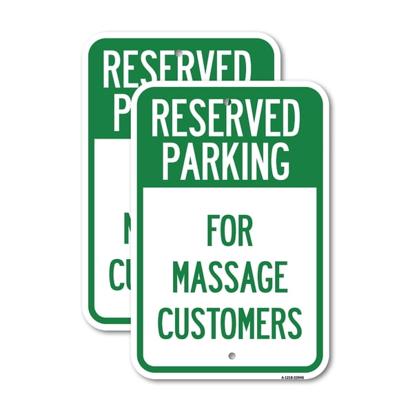 (2 Pack) For Massage Customers | 18" X 24" Heavy-Gauge Aluminum Sign | Rust Free Aluminum, Weather Resistant, Waterproof, Fade Resistant, 2 Pre-drilled Holes