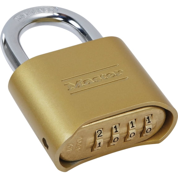 2 Pack Master Lock 175D 2" Wide Re-Settable Combination Padlock Hardened with 1" Shackle Height