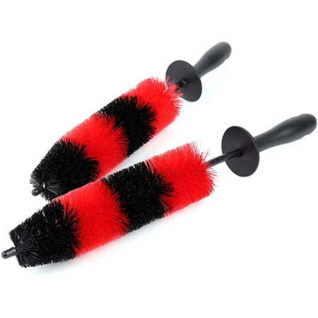 2 Pack Master Wheel Brush, 17 Inch Long Soft Bristle Wheel Cleaning Brush Kit or Car Wheel Brush, Easy Reach Rim Tire Detailing Brush for Wheels, Exhaust Tips, Rims & Motorcycles