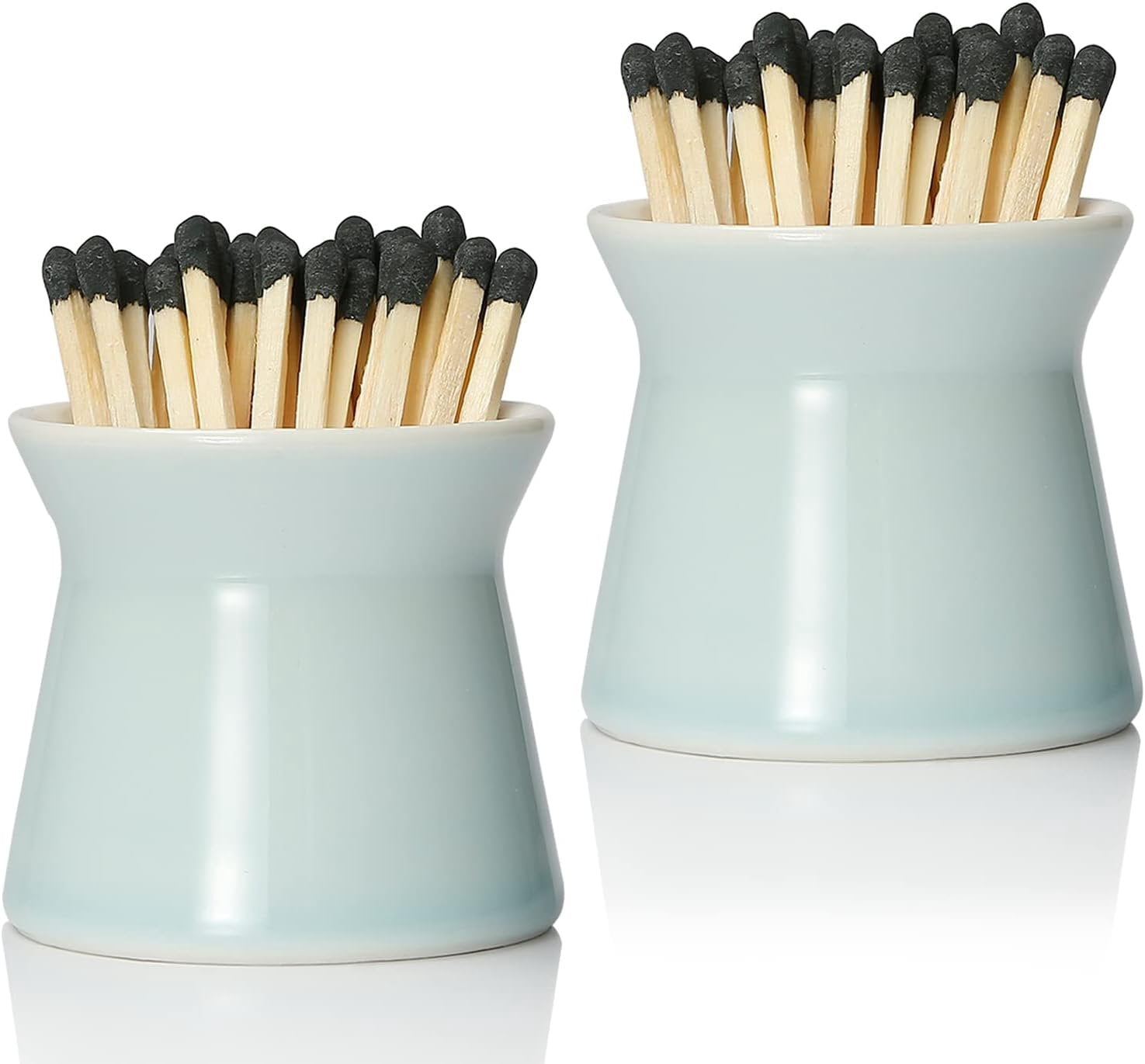 2 Pack Match Holder with 6 count Strikers, Ceramic Match Box for , Cute ...