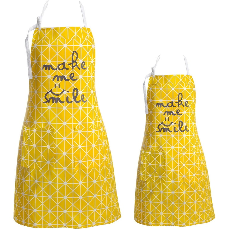 2 Pack Matching Aprons with Pockets for Kids and Adults.Perfect