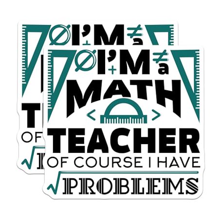 (2 Pack) Math Teacher Magnets Magnets - I'm a Math Teacher of Course I Have Problems - 5" On Longest Side - Made in USA - Sticks to Refrigerators & Metal Surfaces - MAG9001