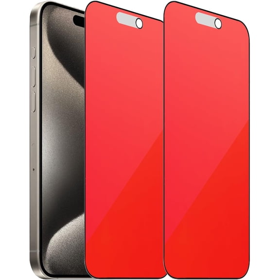 2 Pack Matte Anti-Blue Privacy Tempered Glass for iPhone 15 Pro Max Anti-glare Anti-Spy Screen Protector Anti-Peeping Film Colorful 6.7 inch