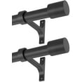 thumbnail image 1 of 2 Pack Matte Black Curtain Rods for Window 36-72", Decorative Curtain Rods with Cap Finials, Adjustable 1-Inch Thicken Single Curtain Rods Telescoping Drapery Rods, 1 of 14