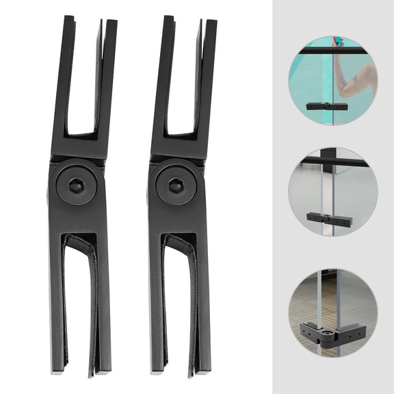 2 Pack Matte Black Glass Railing Clamp, Stainless Steel Glass Railing Clamp with Adjustable Angle 90-180, for Fence Glass, Balustrade, Balcony Deck