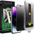 thumbnail image 1 of (2-Pack Matte Privacy Anti-Spy Screen Protector for iPhone 14 Pro Max/15 Plus/16 Plus (6.7-Inch),9H Tempered Glass,Anti-Glare,Full Coverage,Anti-Fingerprint,Auto Dust Removal,Bubble-Free, 1 of 7