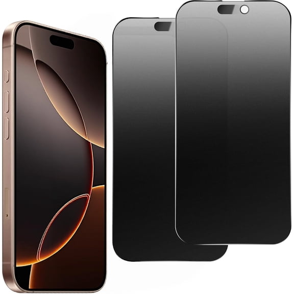 2-Pack Matte Privacy Screen Protector Compatible with iPhone 16 Pro Max, Anti-Glare, Anti-Spy Tempered Glass, Smooth Touch, Anti-Scratch - Commute, Office, Travel