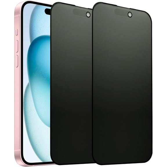 2 Pack Matte Privacy Screen Protector for iPhone 15 Plus/iPhone 16 Plus 6.7 Inches, Anti-spy Anti-glare Eye Protection Scratch Resistant Tempered Glass Film, Super Smooth & Sensitive Touch