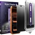 thumbnail image 1 of 2-Pack Matte Privacy Screen Protector for iPhone 17 Pro Max,Anti-Glare & 25°Anti-Spy,Anti-Reflection,Anti-Fingerprint,Auto Dust Removal,Easy Installation, 1 of 7