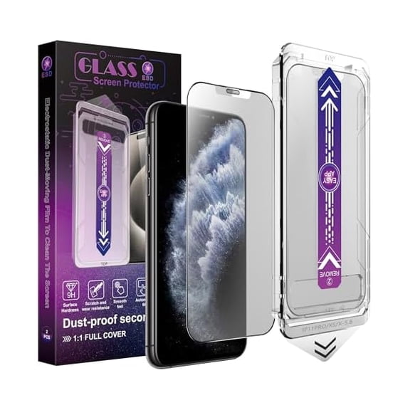 2-Pack Matte Screen Protector for iPhone 11 Pro and iPhone XS and iPhone X 5.8-Inch, Auto Dust Removal, No Bubbles, High Definition Clear, Easy Installation