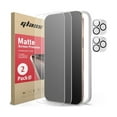 thumbnail image 1 of 2 Pack Matte Screen Protector for iPhone 16 Pro + 2 Pack HD Camera Lens Protector, Anti Glare & Anti Fingerprint, 9H Tempered Glass Film, Easy Installation Frame, Bubble-Free, Smooth as Silk, 1 of 1