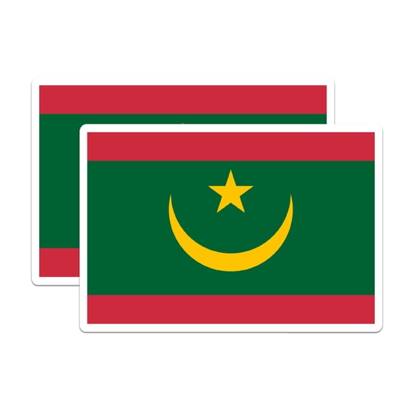 (2 Pack) Mauritania World Flag Magnets - Pride - 5 Inches On Longest Side - Premium Magnet - Choose from Over 200 Countries - for Cars, Refrigerators, Toolboxes, Lockers - Made in USA - MAG0921