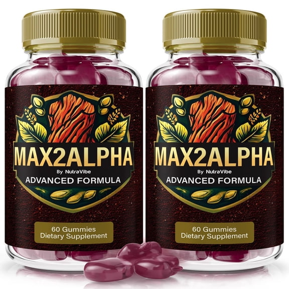 (2 Pack) Max2Alpha Gummies with a Natural Daily Blend for Energy & Wellness | Great-Tasting, Easy-to-Chew Gummies (120 Gummies)