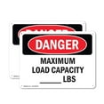 thumbnail image 1 of (2 Pack) Maximum Load Capacity lbs OSHA Danger Sign 14 Inch X 10 Inch Plastic Sign, Weather Resistant, UV Protected for Workplace, Business, and Construction Site, Made in the USA, 1 of 8