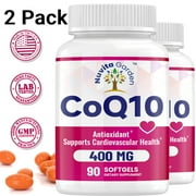 （2 Pack）CoQ10 400 mg Supplements, Supports Cardiovascular Health & Antioxidant 90 Softgels