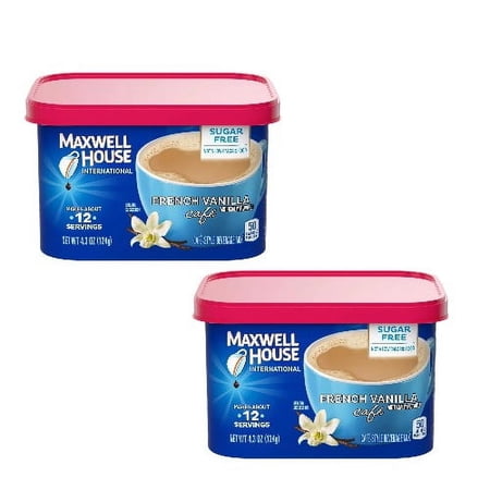 ( 2 Pack ) Maxwell House International Sugar-Free French Vanilla Caf-Style Instant Coffee Beverage Mix, 4.3 oz. Canister