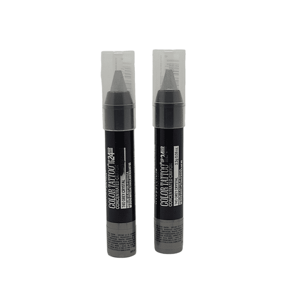 2 Pack Maybelline Color Tattoo Concentrated Crayon 740 Grey Crystal 0.08 oz