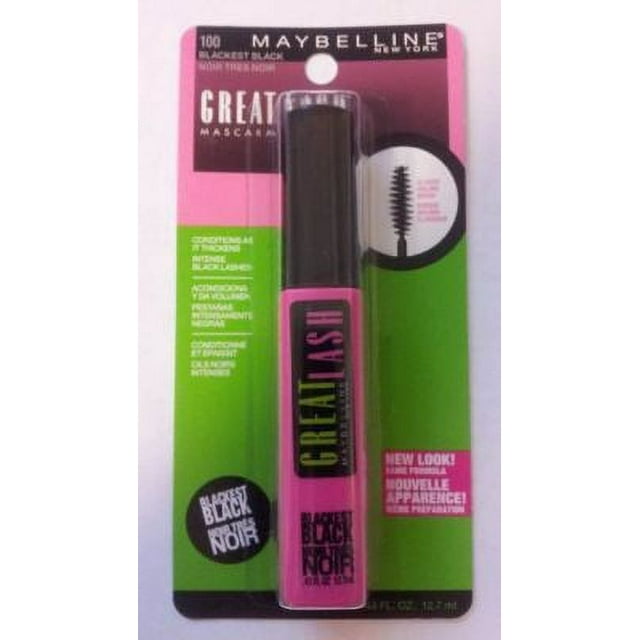 2 Pack - Maybelline Great Lash Washable Mascara, Blackest Black [100 ...