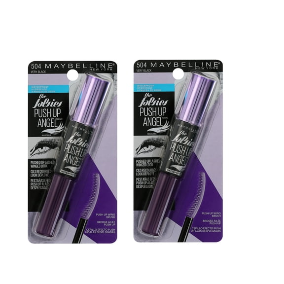(2 Pack) Maybelline The Falsies Push Up Angel Waterproof Mascara, Very Black