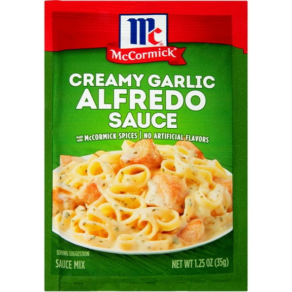 2 Pack - McCormick Creamy Garlic Alfredo Pasta Sauce Mix - 1.25 oz Packaging may vary