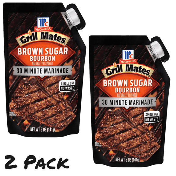 ( 2 Pack) McCormick Grill Mates Brown Sugar Bourbon Single Use Marinade, 5 oz Pouch