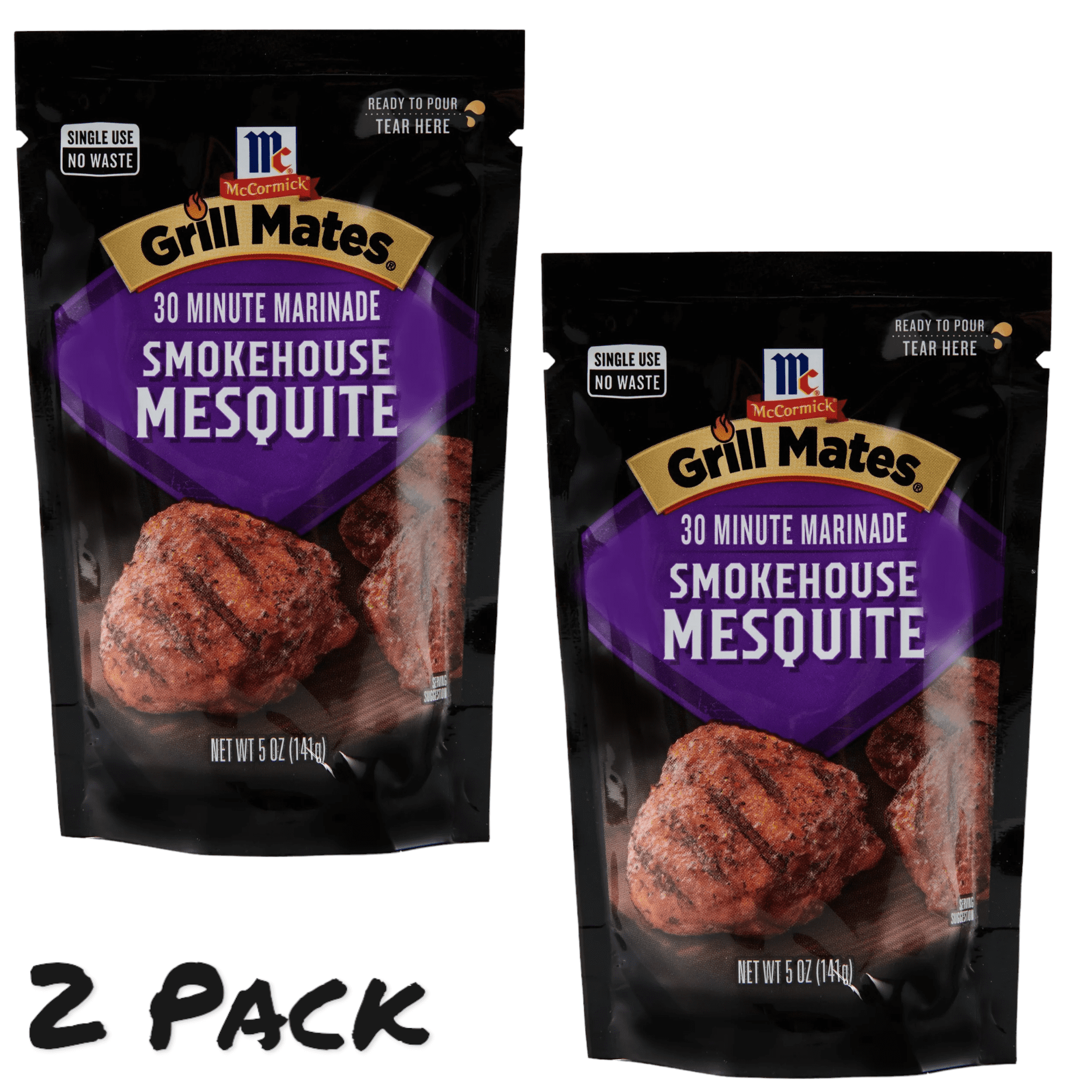 ( 2 Pack ) McCormick Grill Mates Smokehouse Mesquite 30 Minute Marinade, 5 oz Pouch