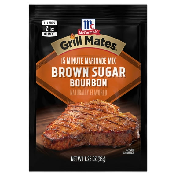 2 Pack - Mccormick Grill Mates Marinade Brown Sugar Bourbon 1.25 oz Package May Vary