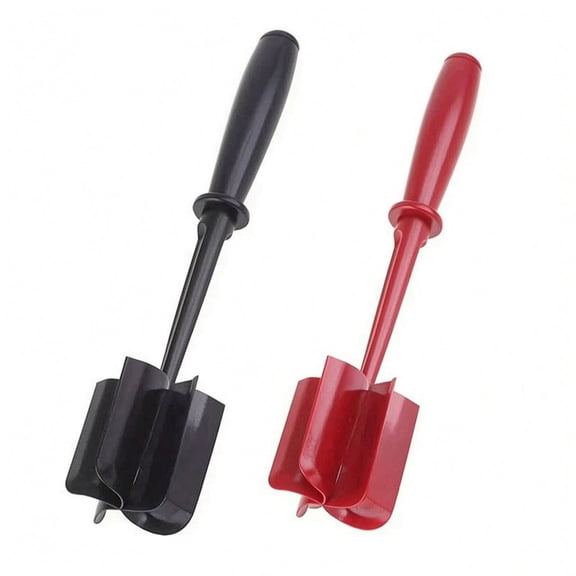 2 Pack Meat Chopper for Ground Beef, Black and Red Hamburger Masher, 5 Blade Kitchen Tool for Turkey Potato and Cooking