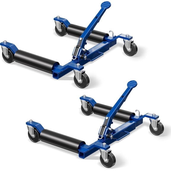 2-Pack Mechanical Car Dolly Jack Set, 1500-lbs Capacity Wheel Dolly, 9" Car Wheel Dolly Positioning Jack for Vehicle Moving & Auto Repair, Blue