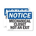thumbnail image 1 of (2 Pack) Mechanical Closet Not An Exit OSHA Notice Sign 14 Inch X 10 Inch Vinyl Label Decal Sticker Weather Resistant, UV Protected for Workplace, Business, and Construction Site, Made, 1 of 7