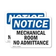 thumbnail image 1 of (2 Pack) Mechanical Room No Admittance OSHA Notice Sign 18 Inch X 12 Inch Vinyl Label Decal Sticker Weather Resistant, UV Protected for Workplace, Business, and Construction Site, Made, 1 of 6